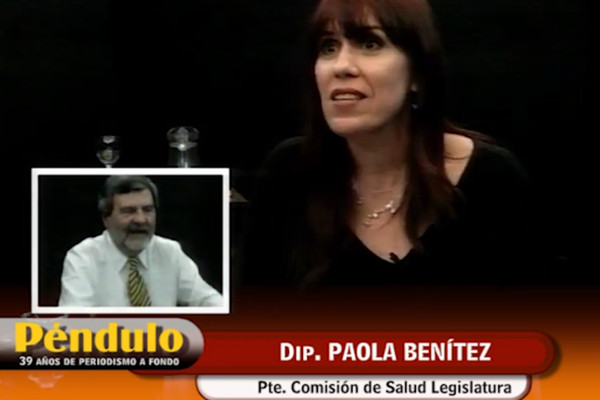 Invitados Dip. Paola Benítez, Pte. Comisión de Salud Legislatura y Cristian Muriel, Periodista.